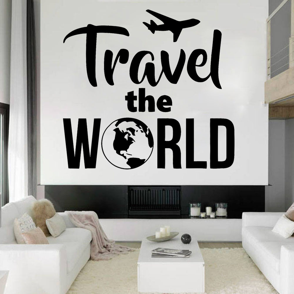 Office Furniture World - Travel Agency สติ๊กเกอร์ติดผนังหน้าแรกตกแต่งห้องนั่งเล่นสำนักงานฤดูร้อนวันหยุด Wall Decals ตกแต่งห้อง