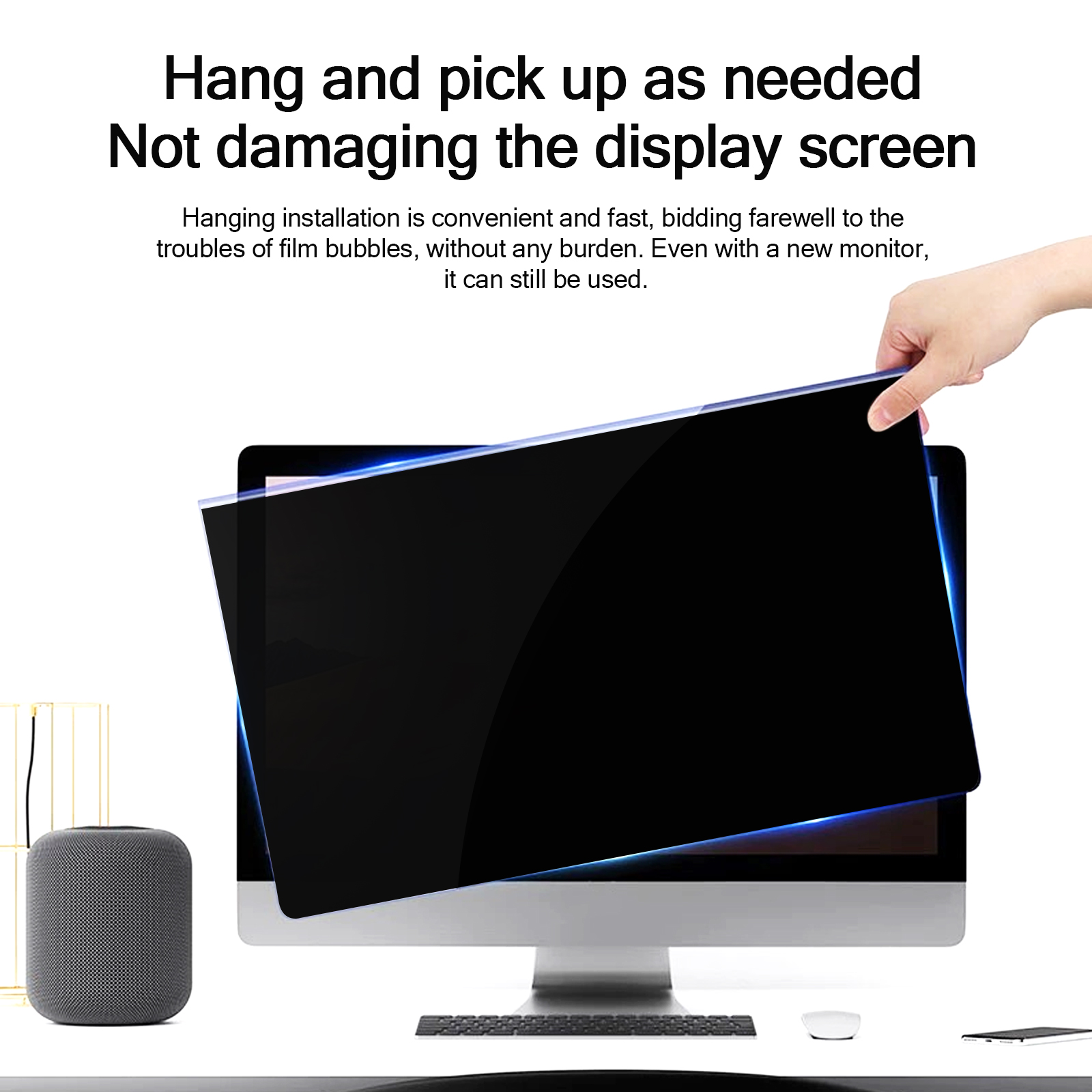 Monitor Privacy Filter - ฟิล์มกันรอยหน้าจอคอมพิวเตอร์ป้องกันการสอดแนม สำหรับแล็ปท็อปทุกขนาด ป้องกันการมองลอด ป้องกันแสงสีฟ้า ขนาด 15
