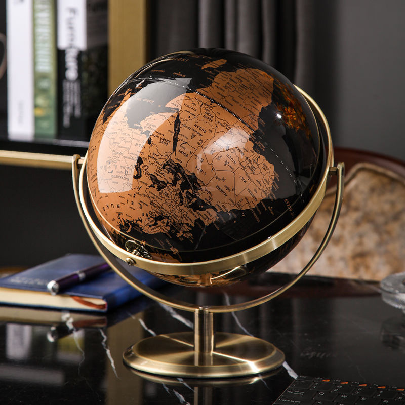 Office Furniture World - ลูกโลกจำลองขนาด 23 ซม. สำหรับตั้งโต๊ะ ทำจากโลหะและพลาสติก ABS