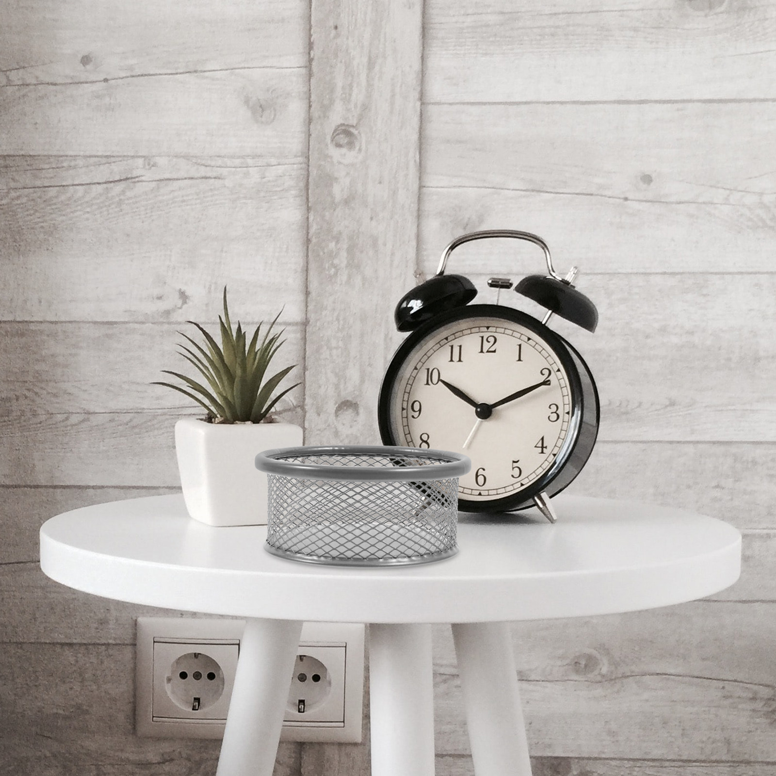 Paper Basket Mesh - ที่ใส่คลิปหนีบกระดาษเหล็ก 4 ชิ้น ตะกร้าตาข่ายจัดระเบียบสำหรับโต๊ะทำงาน ใช้ในบ้าน สำนักงาน