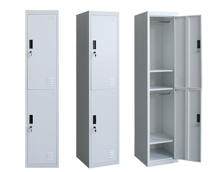 Office Furniture Filing Cabinets - ตู้ล็อกเกอร์เหล็ก 2 ชั้น 2 ประตู สำหรับเปลี่ยนเสื้อผ้า