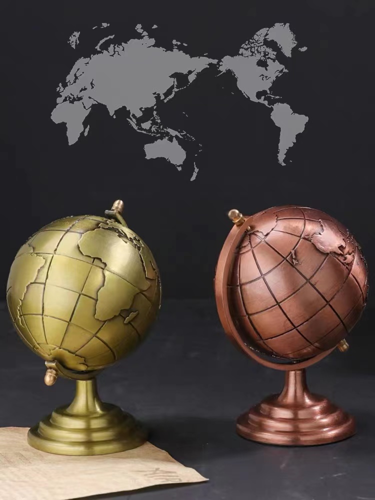 Office Furniture World - อัลลอยด์โมเดลลูกโลกวินเทจลูกโลกขนาดเล็กงานฝีมือตกแต่งลูกโลกเพื่อการศึกษาขนาดเล็กสำหรับเป็นของขวัญตกแต่งโต๊ะบนสำนักงานบ้าน
