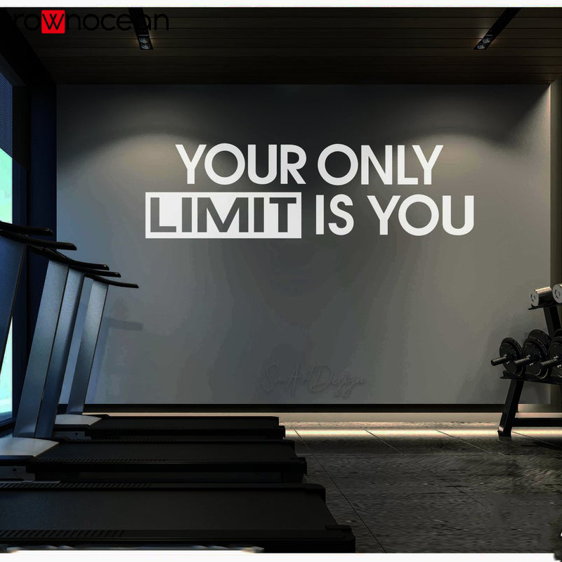 Office Furniture At Home - ของคุณเท่านั้นจำกัดคุณ-รูปลอกติดผนังสติกเกอร์ Gym การออกแบบผนังตกแต่งสำนักงานออกกำลังกายแรงจูงใจ Home Gym Quote