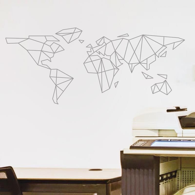 สติ๊กเกอร์ติดผนังลายแผนที่โลกท - Office Furniture World บทวิจารณ์และราคา