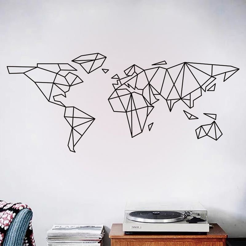 สติ๊กเกอร์ติดผนังลายแผนที่โลกท - Office Furniture World บทวิจารณ์และราคา