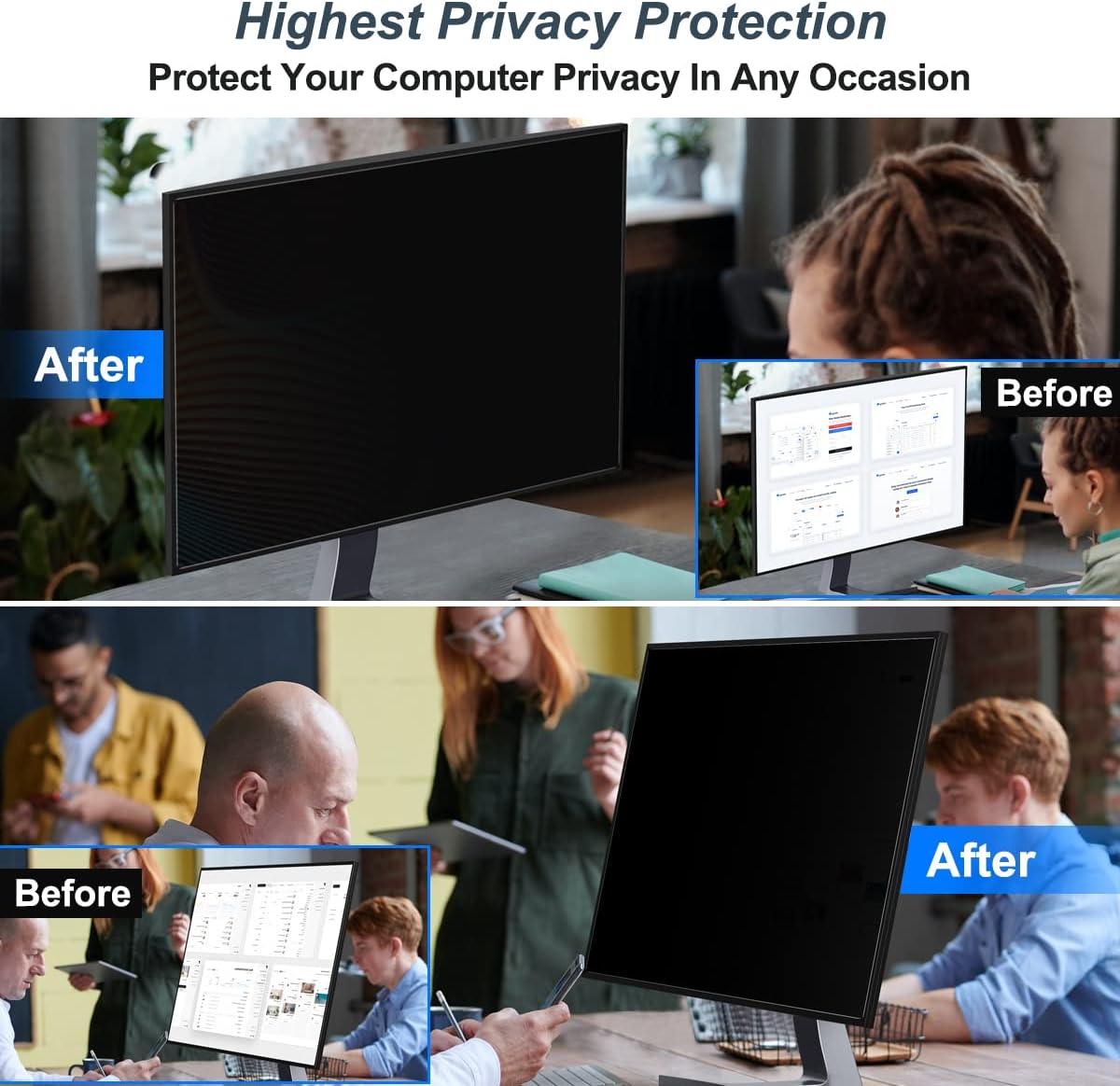 2 แพ็ค 24 นิ้วคอมพิวเตอร์หน้าจ - Monitor Privacy Filter บทวิจารณ์และราคา