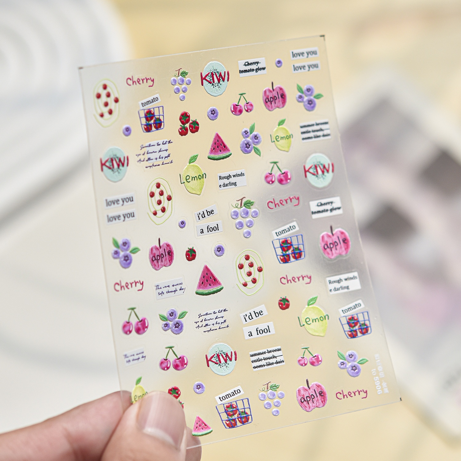 สติกเกอร์ติดเล็บลายผลไม้สด 5 ม - Paper Basket Mesh บทวิจารณ์และราคา