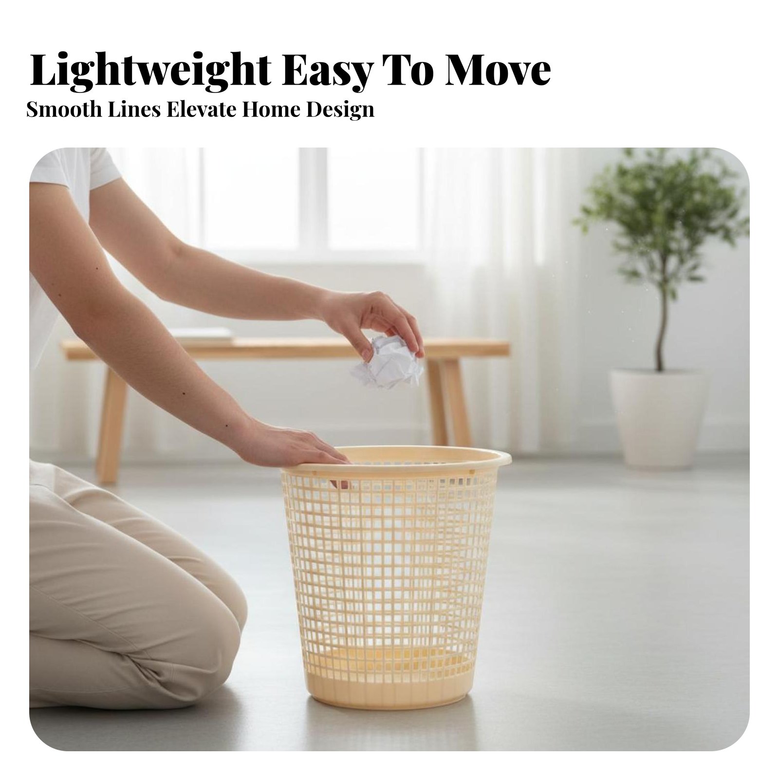 ถังขยะแบบมีช่องระบายอากาศ ฝาเป - Paper Basket Mesh บทวิจารณ์และราคา