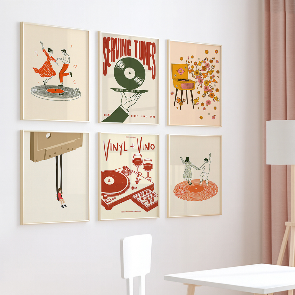 โปสเตอร์ผ้าใบลายดนตรีวินเทจ 1  - Office Furniture At Home บทวิจารณ์และราคา