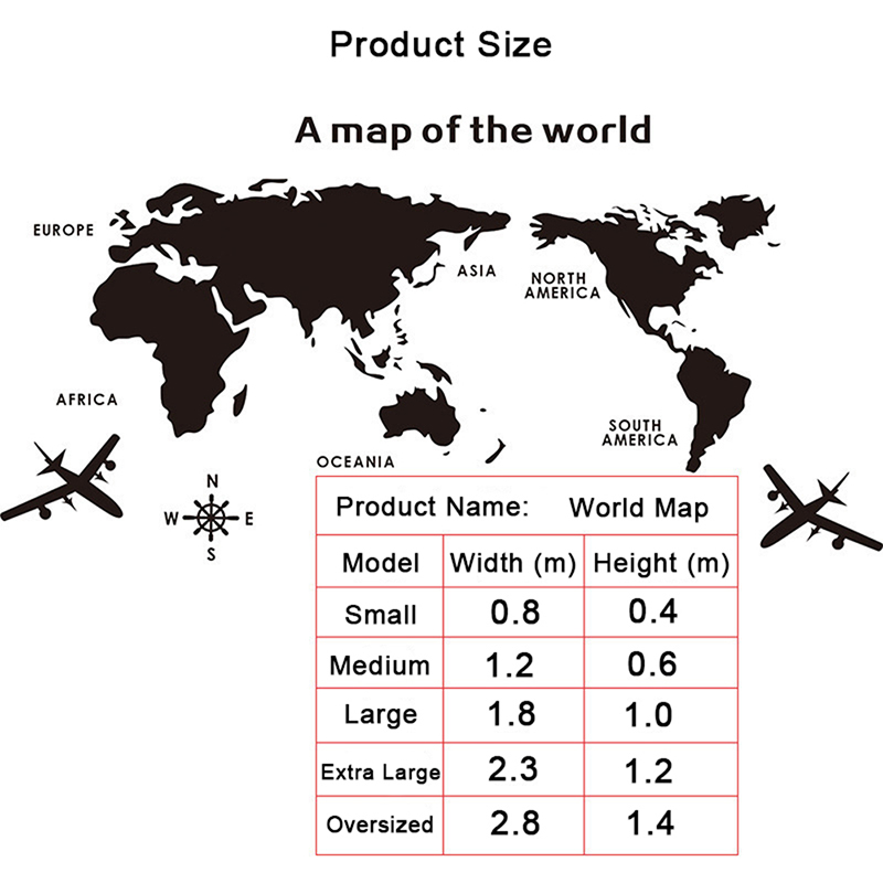 แผนที่โลกสติ๊กเกอร์ติดผนัง 3D  - Office Furniture World บทวิจารณ์และราคา
